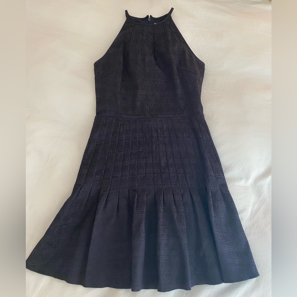 Reiss Dark Purple Halter Cocktail Dress